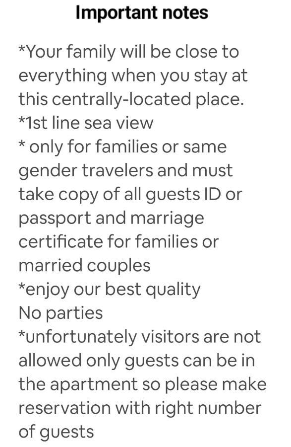 Welcome Sea View - Families Only Apartment